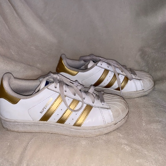 adidas superstar shoes gold